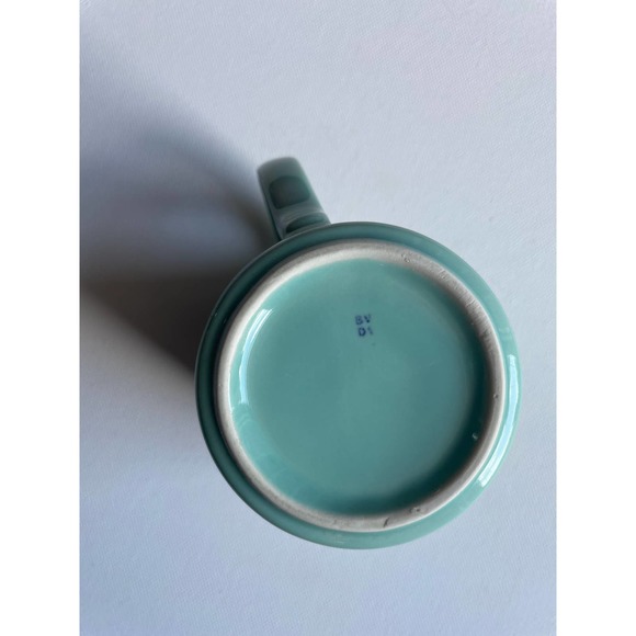 Vintage Corning Japan Mint Seafoam Green D Handle Stoneware Coffee Tea Mug - Picture 5 of 6